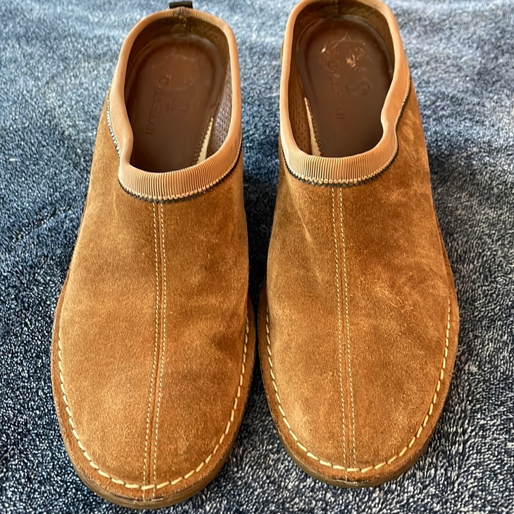 Women’s suede wedge heel shoe by Cole Hann size 6.5. Heel 2.5”. Gently worn.
